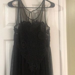 Free People, black tulle dress